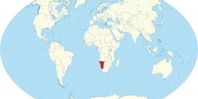 Namibie umístění na mapě světa